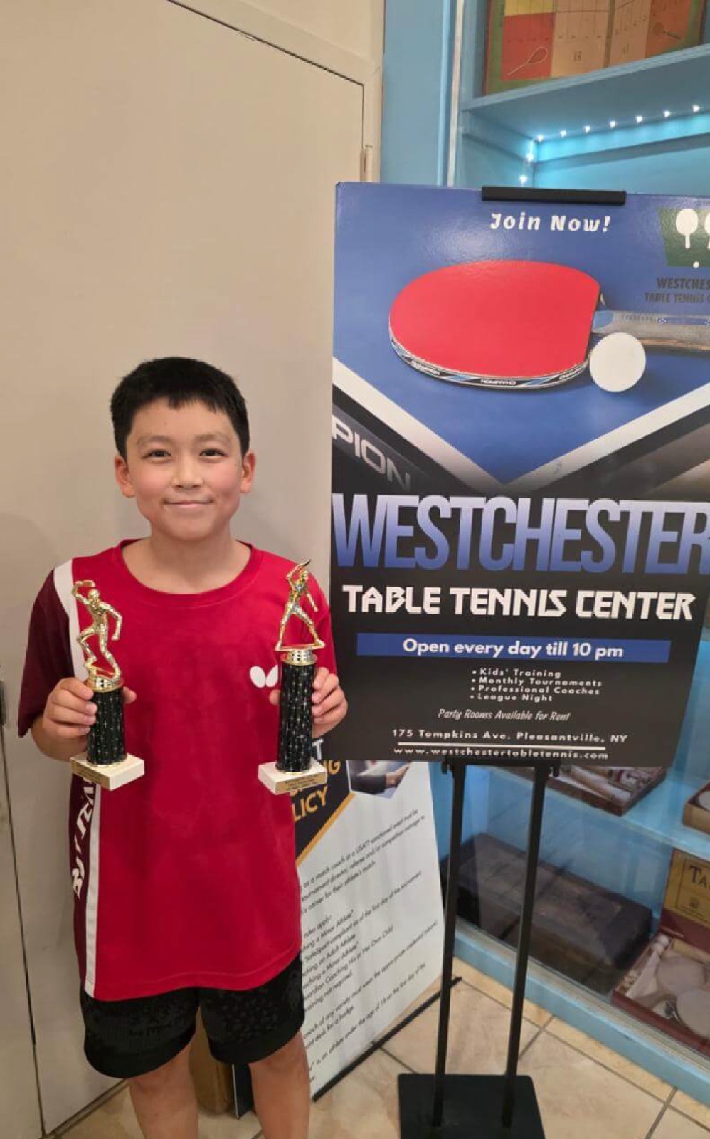 Tyler Lee. Westchester July open 2025. Winner in U1100 and Runner up under 12 yrs age Category